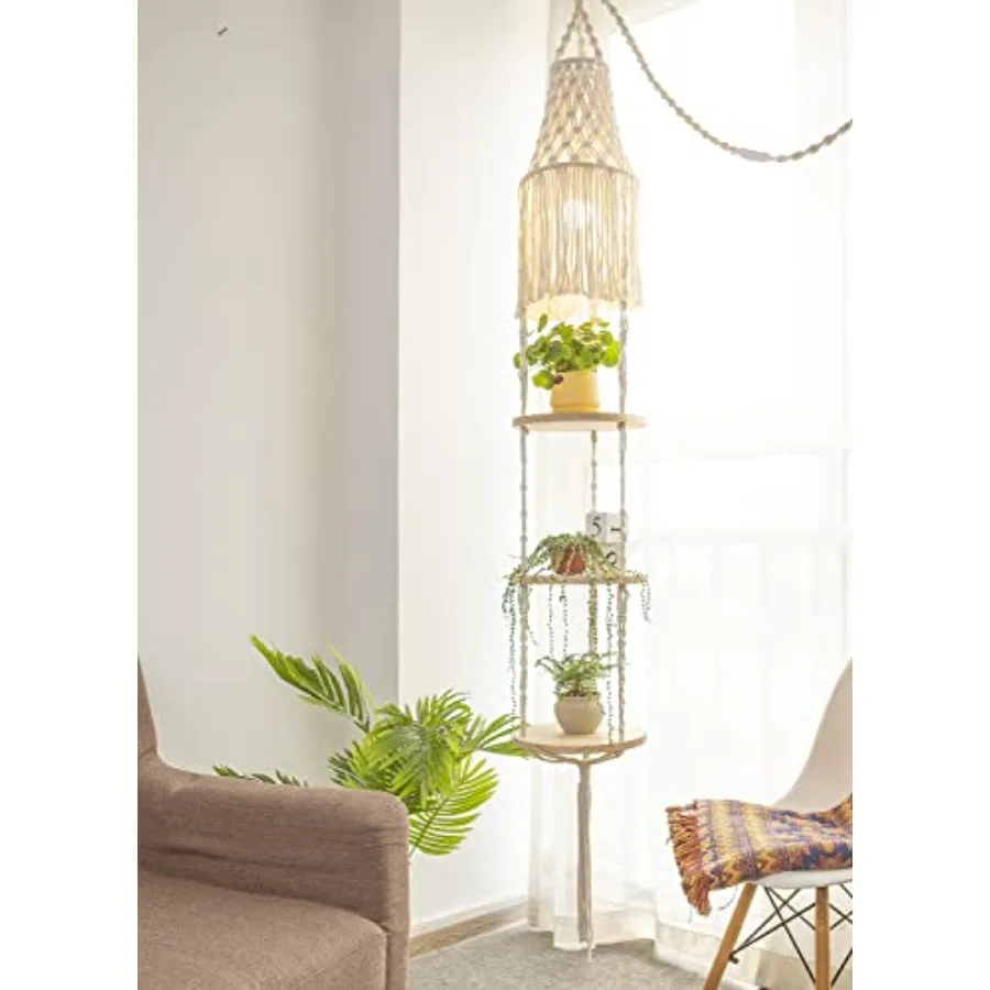 Macrame Plant Hanger Shelf Hanging Rope Shelf Indoor 3 Tier Floating Round Shelves Decorative Shelf Flower Pot Holder Planter D
Macrame Plant Hanger Shelf Hanging Rope Shelf Indoor 3 Tier Floating Round Shelves Decorative Shelf Flower Pot Holder Planter D