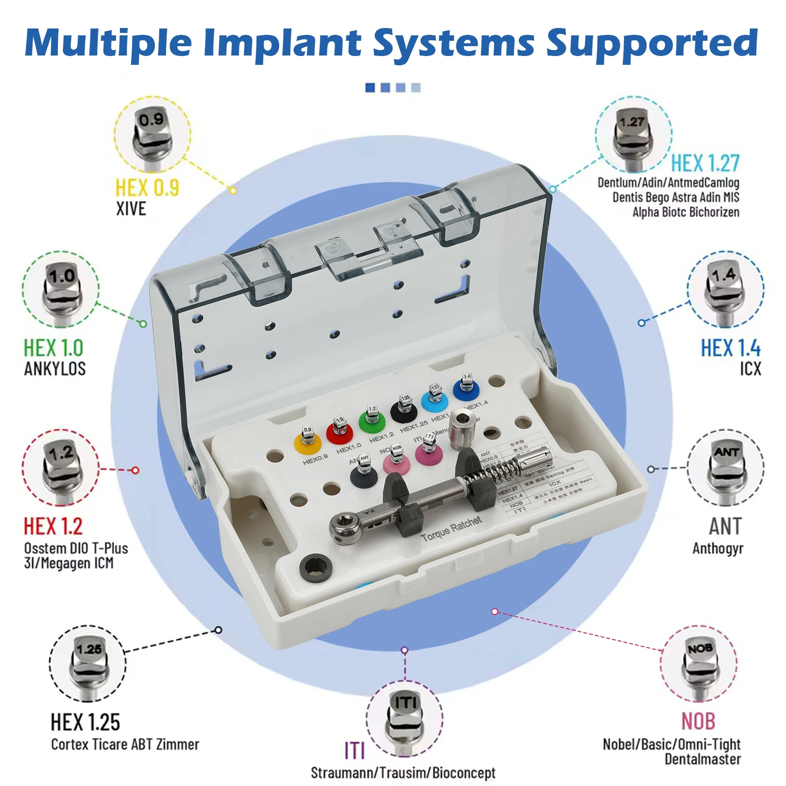 Universal Dental Implant Fixing Abutment Ratchet Torque Wrench Screwdriver Box Stainless Steel Dentistry Implant Repair Tools DT
Universal Dental Implant Fixing Abutment Ratchet Torque Wrench Screwdriver Box Stainless Steel Dentistry Implant Repair Tools DT