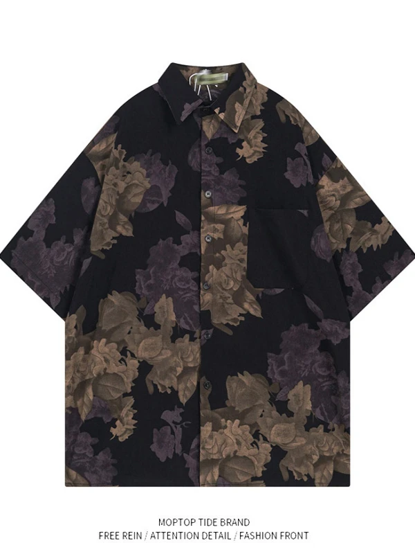 Loose Floral Short Sleeve Vintage Hawaiian Shirt for Men And Women Hong Kong Style Casual Summer Shirt Youth Polyester Fiber
Loose Floral Short Sleeve Vintage Hawaiian Shirt for Men And Women Hong Kong Style Casual Summer Shirt Youth Polyester Fiber