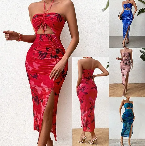 Sexy Backless Ruched Bodycon Tie Print Dress Dresses Spring Summer
Sexy Backless Ruched Bodycon Tie Print Dress Dresses Spring Summer