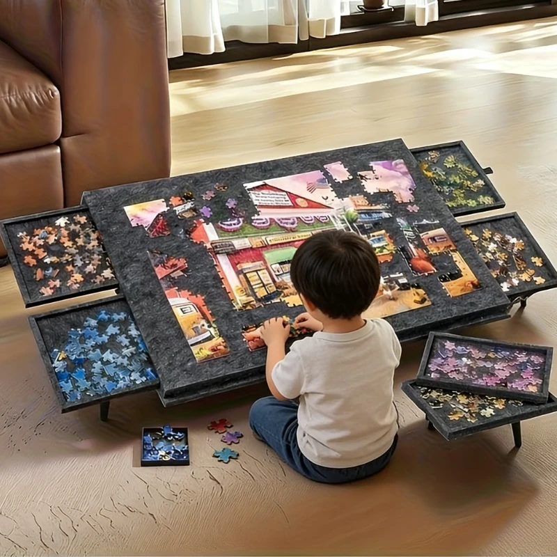 1500pcs Puzzle Table Portable with 6 Storage Drawers, Adjustable Height, Large Capacity for Kids' Educational & Puzzle Storage
1500pcs Puzzle Table Portable with 6 Storage Drawers, Adjustable Height, Large Capacity for Kids' Educational & Puzzle Storage