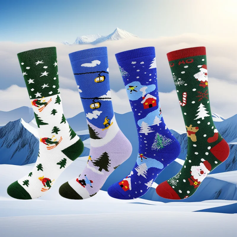 Два пары детских лыжных носков с забавными принтами для зимних видов спорта
Два пары детских лыжных носков с забавными принтами для зимних видов спорта