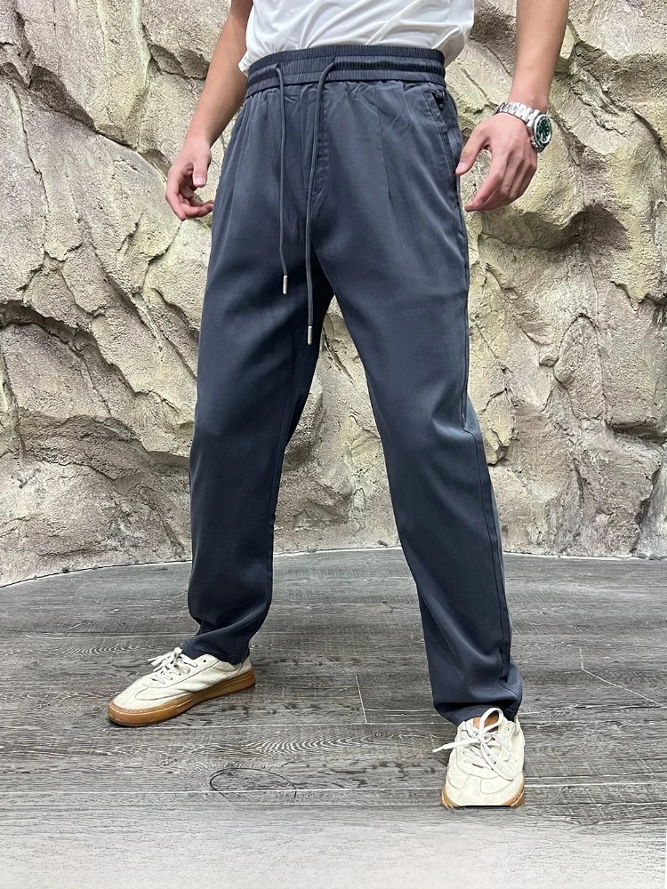 Linen Lyocell Blended Casual Pants Men's Fashion Smooth Draping Spring Summer High End Loose Fit Elastic Waist Straight Leg
Linen Lyocell Blended Casual Pants Men's Fashion Smooth Draping Spring Summer High End Loose Fit Elastic Waist Straight Leg