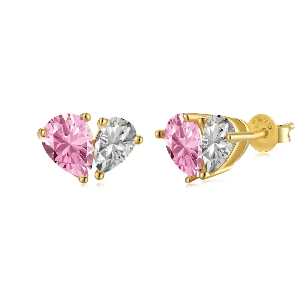 S925 Sterling Silver Necklace Ear Studs Women's Two Color Love Sweet Set, Junior High Sense Zircon Inlaid Wedding
S925 Sterling Silver Necklace Ear Studs Women's Two Color Love Sweet Set, Junior High Sense Zircon Inlaid Wedding