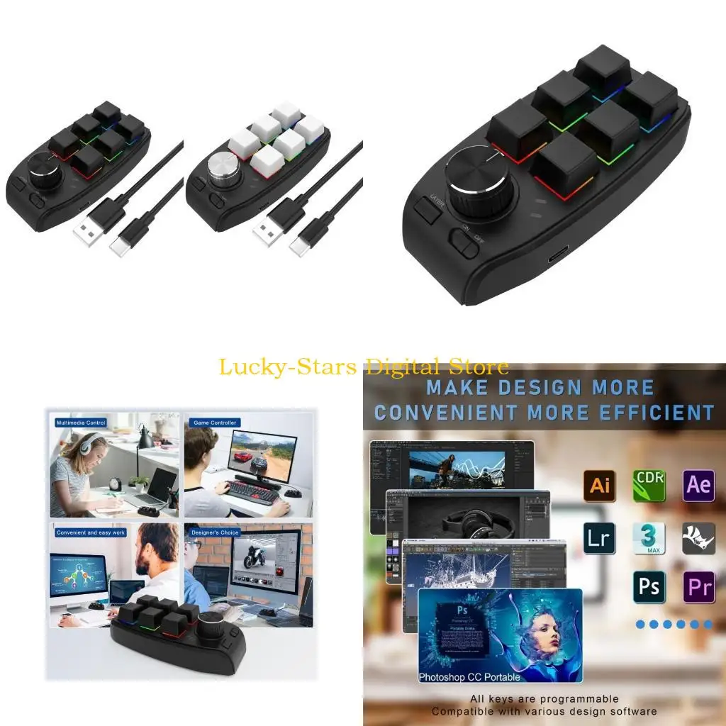 T3EE Macro Keyboard Knob 6 Keys 1 Knob Mechanical Keyboard One-handed Keypad Game Macropad Hot Swap
T3EE Macro Keyboard Knob 6 Keys 1 Knob Mechanical Keyboard One-handed Keypad Game Macropad Hot Swap
