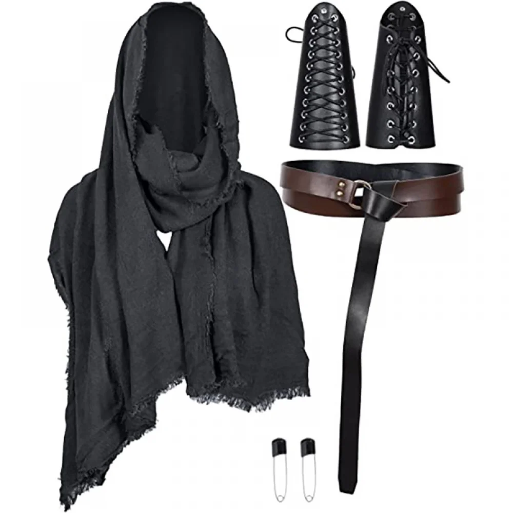 Men's Medieval Knight Retro Accessories Renaissance Half Shoulder Cape Shawl Scarf Leather Belt Buckle Bracers
Men's Medieval Knight Retro Accessories Renaissance Half Shoulder Cape Shawl Scarf Leather Belt Buckle Bracers