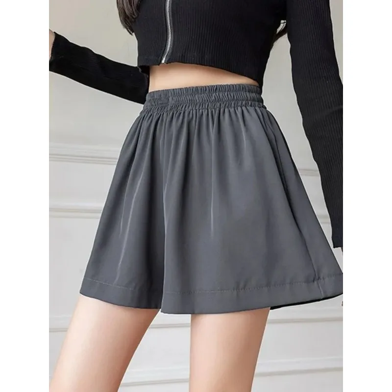 Women's Gray Ice Silk Shorts Elastic Waist Wide Leg Casual Loose A-line Summer Pants
Women's Gray Ice Silk Shorts Elastic Waist Wide Leg Casual Loose A-line Summer Pants
