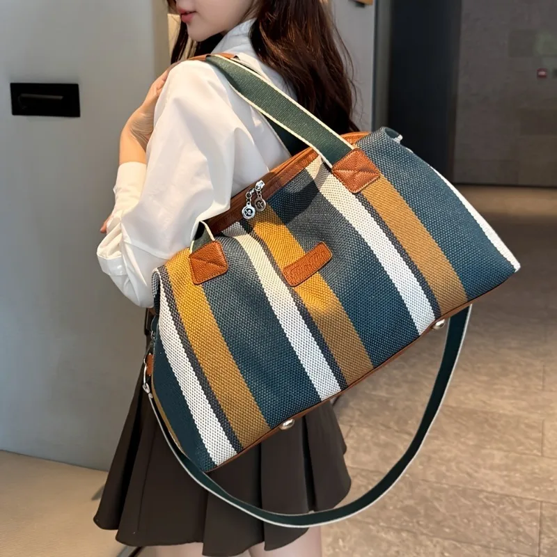 Fashion Striped Canvas Large Capacity Tote Commuter Handbag Travel Shoulder Crossbody Mom Diaper Bag
Fashion Striped Canvas Large Capacity Tote Commuter Handbag Travel Shoulder Crossbody Mom Diaper Bag