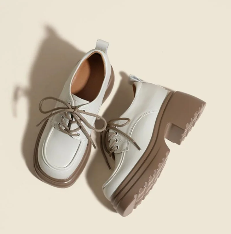 British Style Women 8CM High Heel Shoes Lace-Up Round Toe Genuine Leather Patent Leather Thick Heel Casual Single Shoes
British Style Women 8CM High Heel Shoes Lace-Up Round Toe Genuine Leather Patent Leather Thick Heel Casual Single Shoes