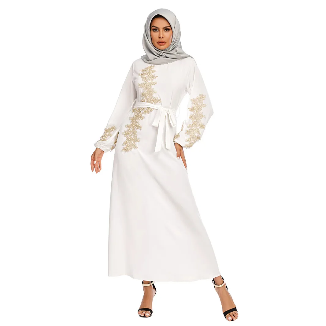 Abaya Islamic Fashion Solid Color Embroidery Maxi Dresses Long Sleeve Stand Collar Neck Belted Clothing Moroccan Kaftan Women
Abaya Islamic Fashion Solid Color Embroidery Maxi Dresses Long Sleeve Stand Collar Neck Belted Clothing Moroccan Kaftan Women