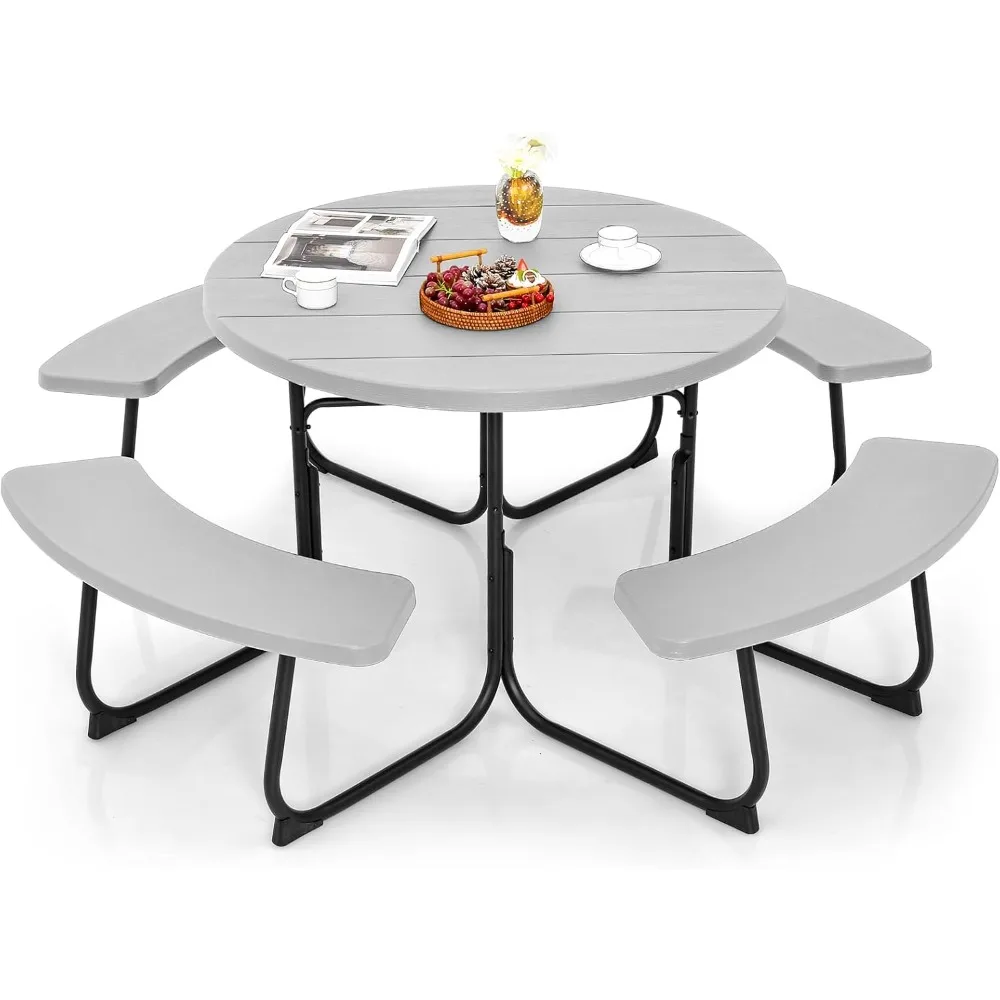 Picnic Table Set for Up to 8Persons,Round Outdoor Table and Bench Set with Umbrella Hole,2000LBS Capacity,Patio Table Bench Set
Picnic Table Set for Up to 8Persons,Round Outdoor Table and Bench Set with Umbrella Hole,2000LBS Capacity,Patio Table Bench Set