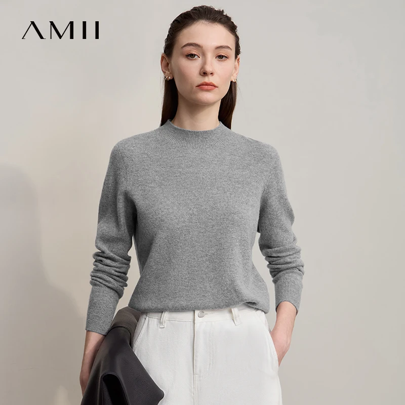 AMII Women's Sweater Semi-turtleneck Knitted Wool Pullover For Woman 2025 Winter New Versatile Long Sleeves Top Female 12543194
AMII Women's Sweater Semi-turtleneck Knitted Wool Pullover For Woman 2025 Winter New Versatile Long Sleeves Top Female 12543194