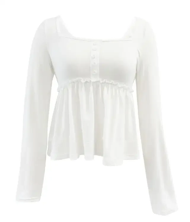 Spring Autumn Women's Clothing Simple and Elegant Versatile Square Neck T-Shirt with Waist Cinched Long Sleeve Pullover Top
Spring Autumn Women's Clothing Simple and Elegant Versatile Square Neck T-Shirt with Waist Cinched Long Sleeve Pullover Top