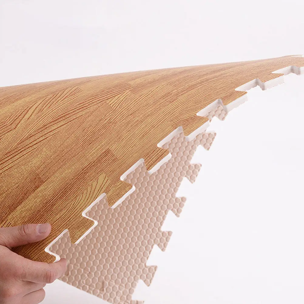 10Pcs Thickened Eva Puzzle Floor Tiles Wood Grain Texture Anti-Fall Interlocking Mat for Exercise Room Trade Show Floor Mat
10Pcs Thickened Eva Puzzle Floor Tiles Wood Grain Texture Anti-Fall Interlocking Mat for Exercise Room Trade Show Floor Mat