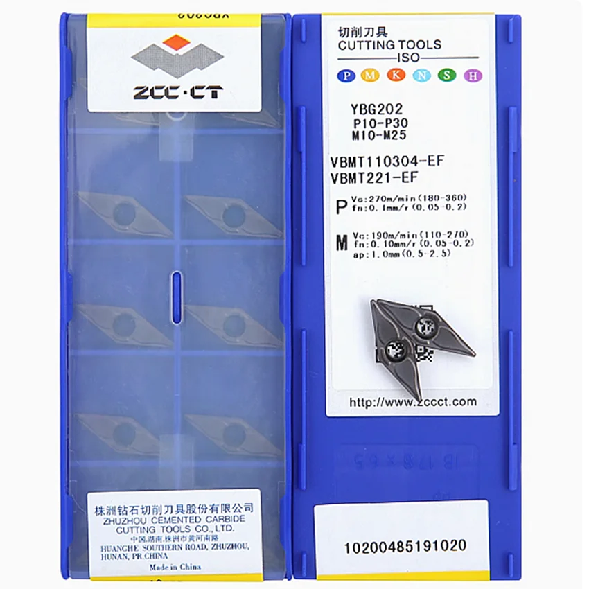 VBMT110302-EF YBG202/VBMT110304-EF YBG202/VBMT110308-EF YBG202 ZCC.CT CNC blade carbide inserts turning tools inserts 10pcs/box
VBMT110302-EF YBG202/VBMT110304-EF YBG202/VBMT110308-EF YBG202 ZCC.CT CNC blade carbide inserts turning tools inserts 10pcs/box
