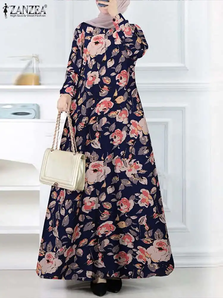 ZANZEA Women Vintage Long Sleeve Muslim Kaftan Abaya Dress Robe Femme Floral Printed Sundress Spring Casual Islamic Clothing
ZANZEA Women Vintage Long Sleeve Muslim Kaftan Abaya Dress Robe Femme Floral Printed Sundress Spring Casual Islamic Clothing