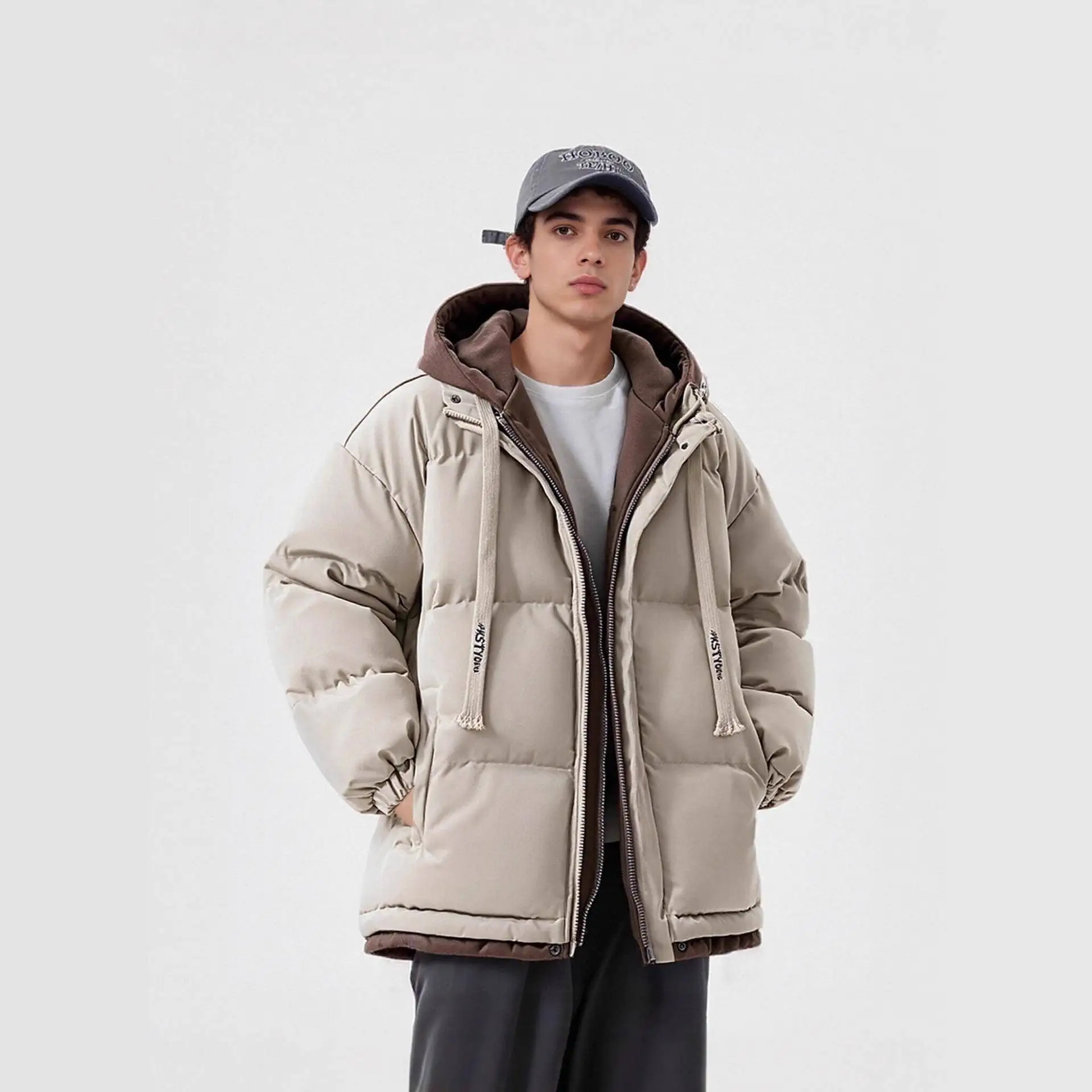 Teenage Boys Thickened Cotton Jacket Fake Two-Piece Winter Coat Fashionable Polyester Fiber Long-Lasting Outerwear
Teenage Boys Thickened Cotton Jacket Fake Two-Piece Winter Coat Fashionable Polyester Fiber Long-Lasting Outerwear