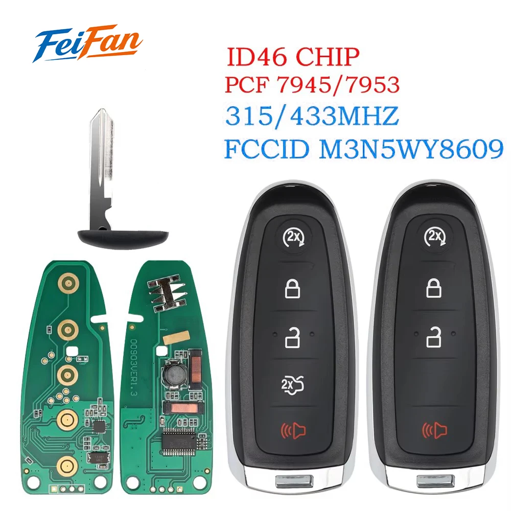 FeiFanFor Ford Edge Escape Explore Expedition Flex Focus TaurusM3N5WY8609 Remote Car Key 315/433mhz 2011-2018 ID46 pcf7953/7945
FeiFanFor Ford Edge Escape Explore Expedition Flex Focus TaurusM3N5WY8609 Remote Car Key 315/433mhz 2011-2018 ID46 pcf7953/7945