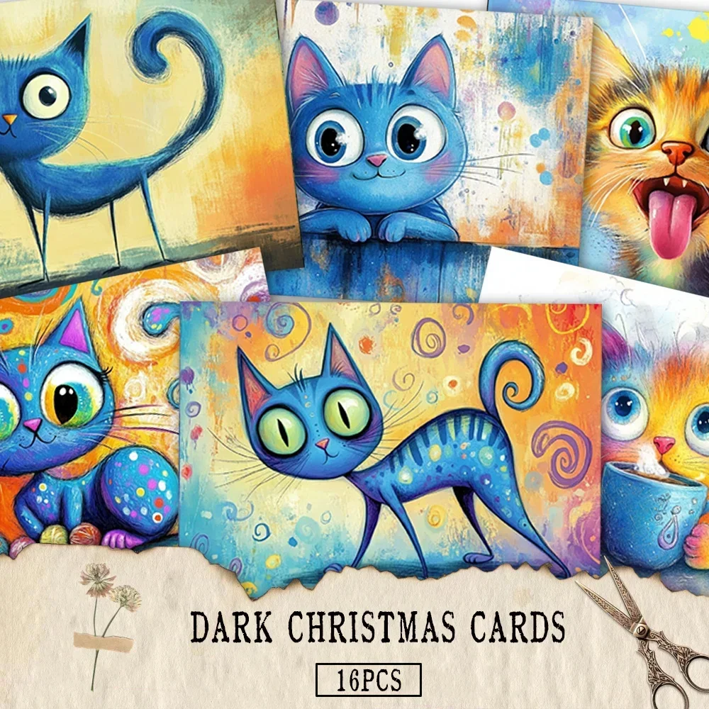 16pcs,colorful cat postcards, New Year gifts,Christmas gifts, living room decoration, bedroom decoration, high-quality cardstock
16pcs,colorful cat postcards, New Year gifts,Christmas gifts, living room decoration, bedroom decoration, high-quality cardstock