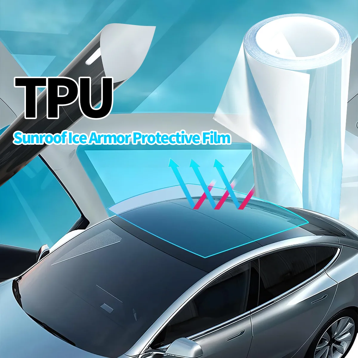 Blue Sunroof PPF Protection Film Anti-Fouling TPU Car Wrap Vinyl Skylight Ice Armor - Car Paint Protection Film 
Blue Sunroof PPF Protection Film Anti-Fouling TPU Car Wrap Vinyl Skylight Ice Armor - Car Paint Protection Film
