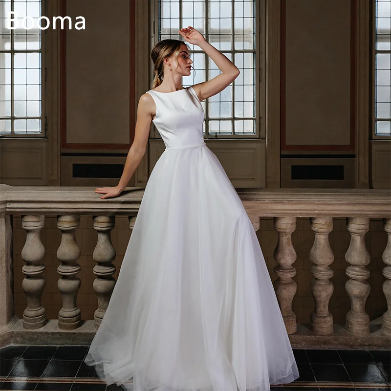 Booma A-Line Simple Long Wedding Dresses O-Neck Sleeveless Floor-Length Elegant Brides Gown Custom Made 2025
Booma A-Line Simple Long Wedding Dresses O-Neck Sleeveless Floor-Length Elegant Brides Gown Custom Made 2025