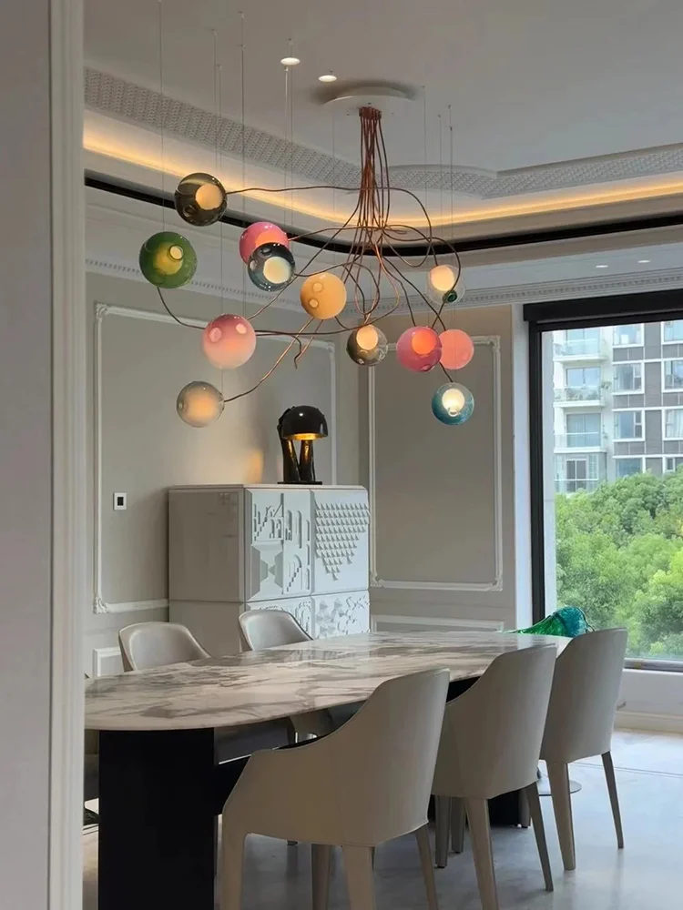 Handmade Glazed Glass Colored Bubble Chandeliers Elegant Lustre Home-applicants LED G9 Dimmable Lightings Suspension 32 Colors
Handmade Glazed Glass Colored Bubble Chandeliers Elegant Lustre Home-applicants LED G9 Dimmable Lightings Suspension 32 Colors