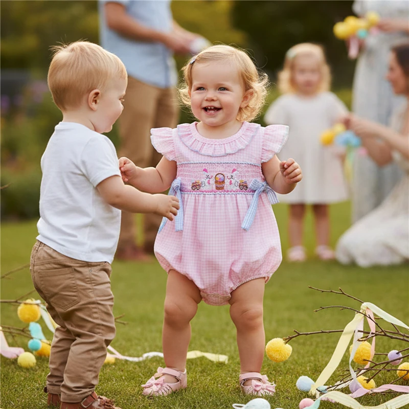 Пасхальный комбинезон в полоску/клетку для маленьких девочек, комбинезон с короткими рукавами и круглым вырезом, комбинезон с вышивкой кролика, одежда для новорожденных и малышей
Пасхальный комбинезон в полоску/клетку для маленьких девочек, комбинезон с короткими рукавами и круглым вырезом, комбинезон с вышивкой кролика, одежда для новорожденных и малышей