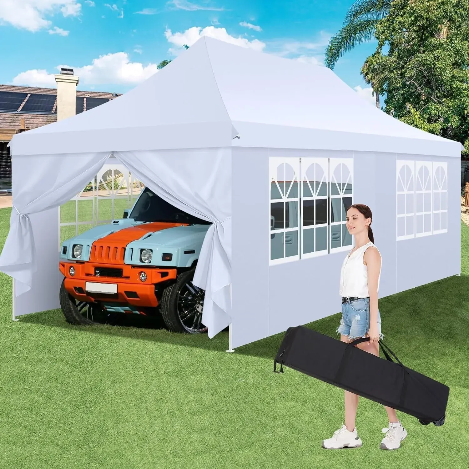 10x20 Pop Up Canopy with 6 Sidewalls, Conical Party Tent 10x20 with 3 Adjustable Height Waterproof, UV-Resistant with Carry Bag
10x20 Pop Up Canopy with 6 Sidewalls, Conical Party Tent 10x20 with 3 Adjustable Height Waterproof, UV-Resistant with Carry Bag