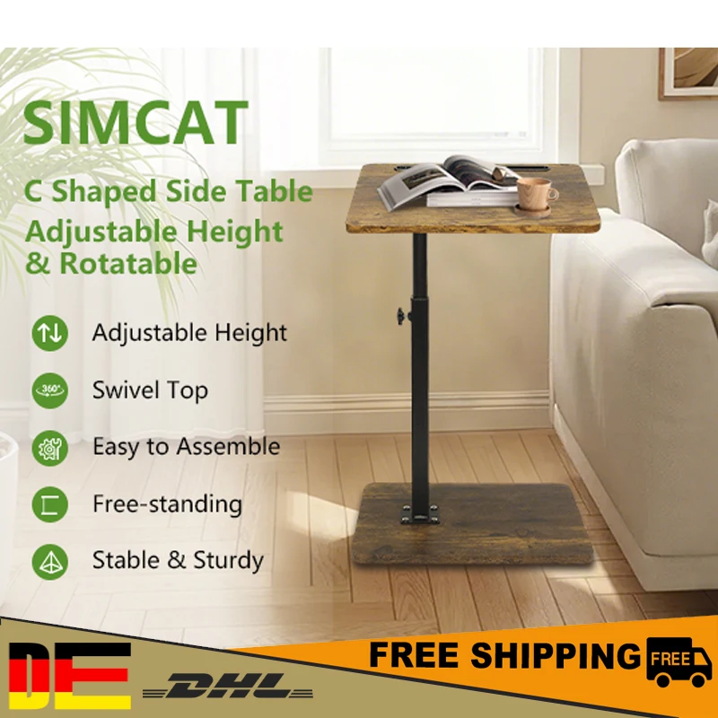 Wood Sofa Tray Minimalist Adjustable Height C-shaped End Table Removable Bathroom Tray Portable Picnic Table Computer Stand
Wood Sofa Tray Minimalist Adjustable Height C-shaped End Table Removable Bathroom Tray Portable Picnic Table Computer Stand