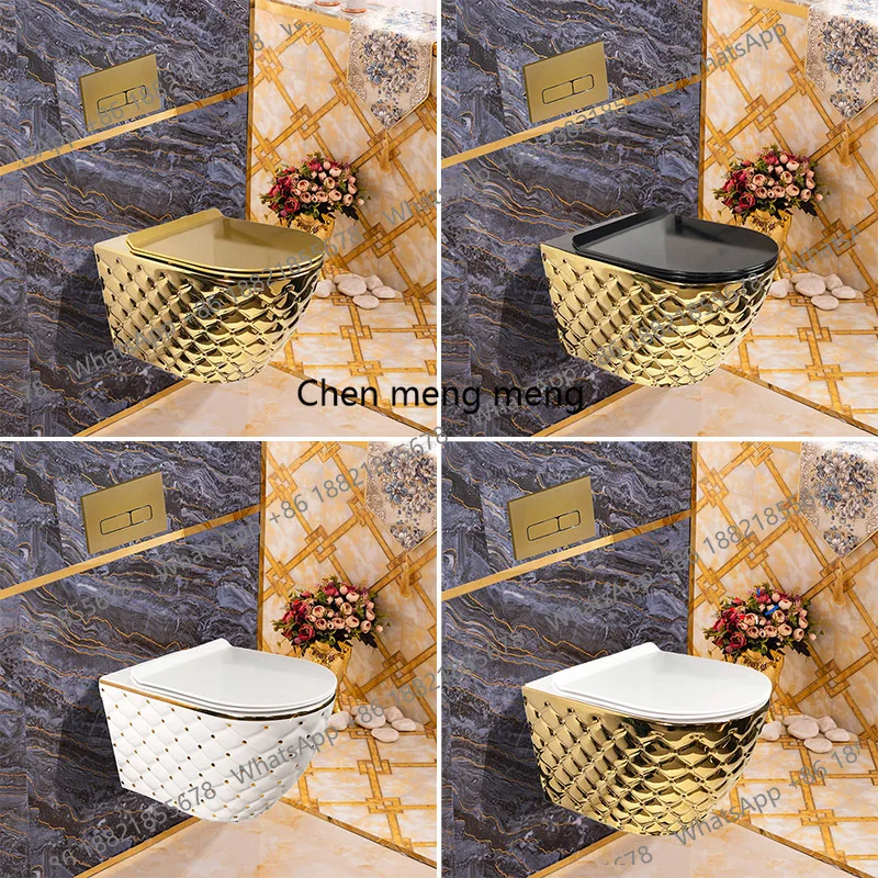 Black gold wall row wall-mounted toilet Small apartment household pre-buried hidden suspended toilet
Black gold wall row wall-mounted toilet Small apartment household pre-buried hidden suspended toilet