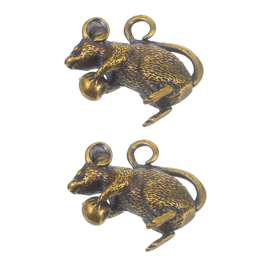 2 Pcs Brass Mouse Pendant Keychain Figurine Cute Charm Miniature Desk Ornament Zodiac Decor Finish
2 Pcs Brass Mouse Pendant Keychain Figurine Cute Charm Miniature Desk Ornament Zodiac Decor Finish