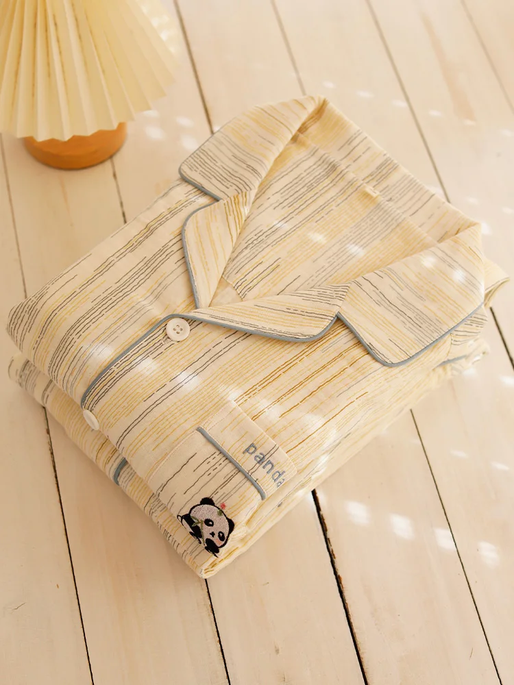 New Couple style men pure cotton gauze spring autumn long sleeved pajama cartoon embroidery comfortable breathable home clothes
New Couple style men pure cotton gauze spring autumn long sleeved pajama cartoon embroidery comfortable breathable home clothes