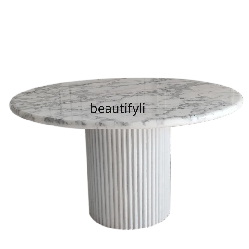 Q6 People round Table Natural Marble Dining-Table Modern round Dining Room Roman Column Table Legs Arabescato
Q6 People round Table Natural Marble Dining-Table Modern round Dining Room Roman Column Table Legs Arabescato
