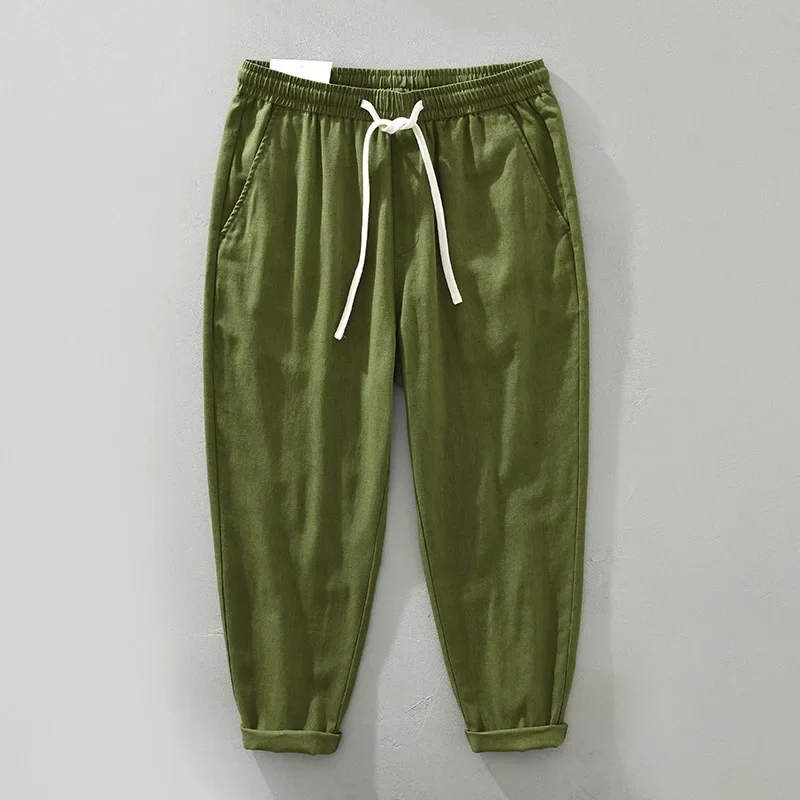 Spring Summer New Drawstring Casual Pants Men Clothing Linen and Cotton Thin Breathable Solid Color Straight Trousers
Spring Summer New Drawstring Casual Pants Men Clothing Linen and Cotton Thin Breathable Solid Color Straight Trousers