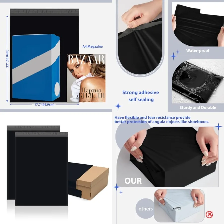 Poly Mailers 25 Pcs 17.7 X 22", XL Shipping Bags for Clothing, Strong Adhesive Shipping Mailing Envelopes, Large Self-Sealing P
Poly Mailers 25 Pcs 17.7 X 22", XL Shipping Bags for Clothing, Strong Adhesive Shipping Mailing Envelopes, Large Self-Sealing P