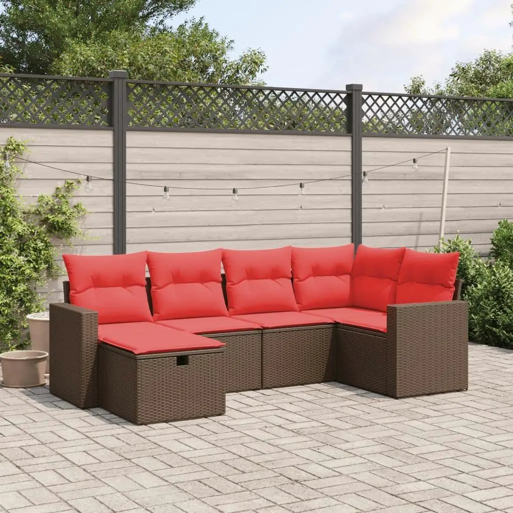 6 Piece Brown Poly Rattan Outdoor Patio Sofa Set with Cushions Garden Furniture Sectional Seating
6 Piece Brown Poly Rattan Outdoor Patio Sofa Set with Cushions Garden Furniture Sectional Seating