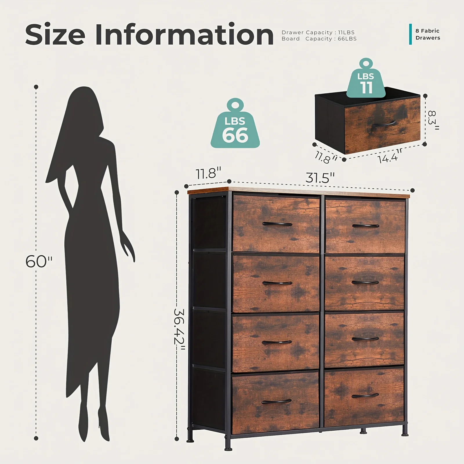MARIIS Dresser for Bedroom with 8 Drawers, Clothes Drawer Fabric Closet Organizer, Dresser with Metal Frame and Wood Tabletop, Chest Storage Tower for Kids Room, Nursery, Living Room, Entryway
MARIIS Dresser for Bedroom with 8 Drawers, Clothes Drawer Fabric Closet Organizer, Dresser with Metal Frame and Wood Tabletop, Chest Storage Tower for Kids Room, Nursery, Living Room, Entryway
