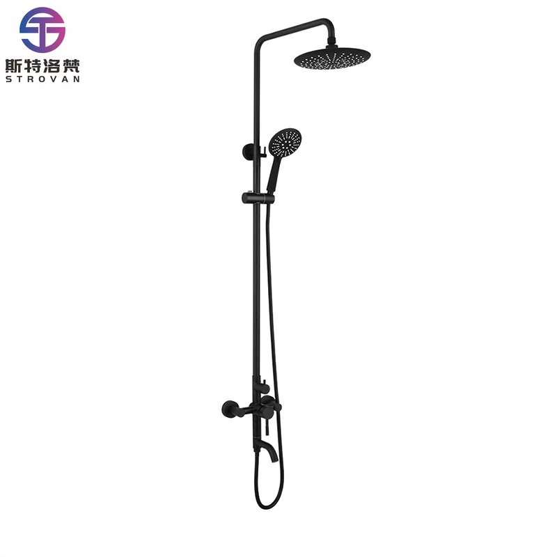 Large Single Handle Ceramic Shower Valve Brushed Black Hot Cold Source Soft Rain Spray Shower Set
Large Single Handle Ceramic Shower Valve Brushed Black Hot Cold Source Soft Rain Spray Shower Set