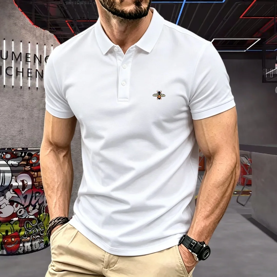 100% pure cotton high-end brand men's short sleeved polo shirt 2026 summer luxury fashion bee embroidery golf top casual busines
100% pure cotton high-end brand men's short sleeved polo shirt 2026 summer luxury fashion bee embroidery golf top casual busines