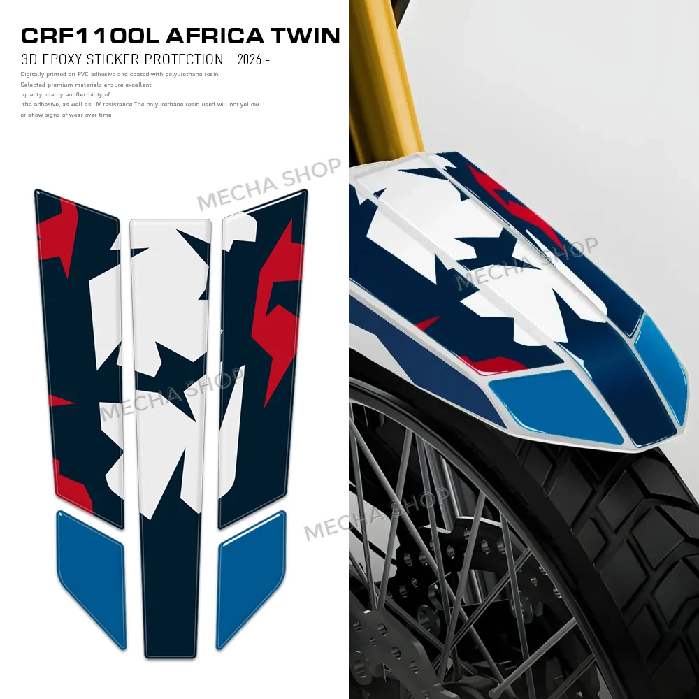 New For CRF1100L Africa Twin 2025 2026 Front Fender Sticker Kit Motorcycle Accessories 3D Resin Decal Kit
New For CRF1100L Africa Twin 2025 2026 Front Fender Sticker Kit Motorcycle Accessories 3D Resin Decal Kit