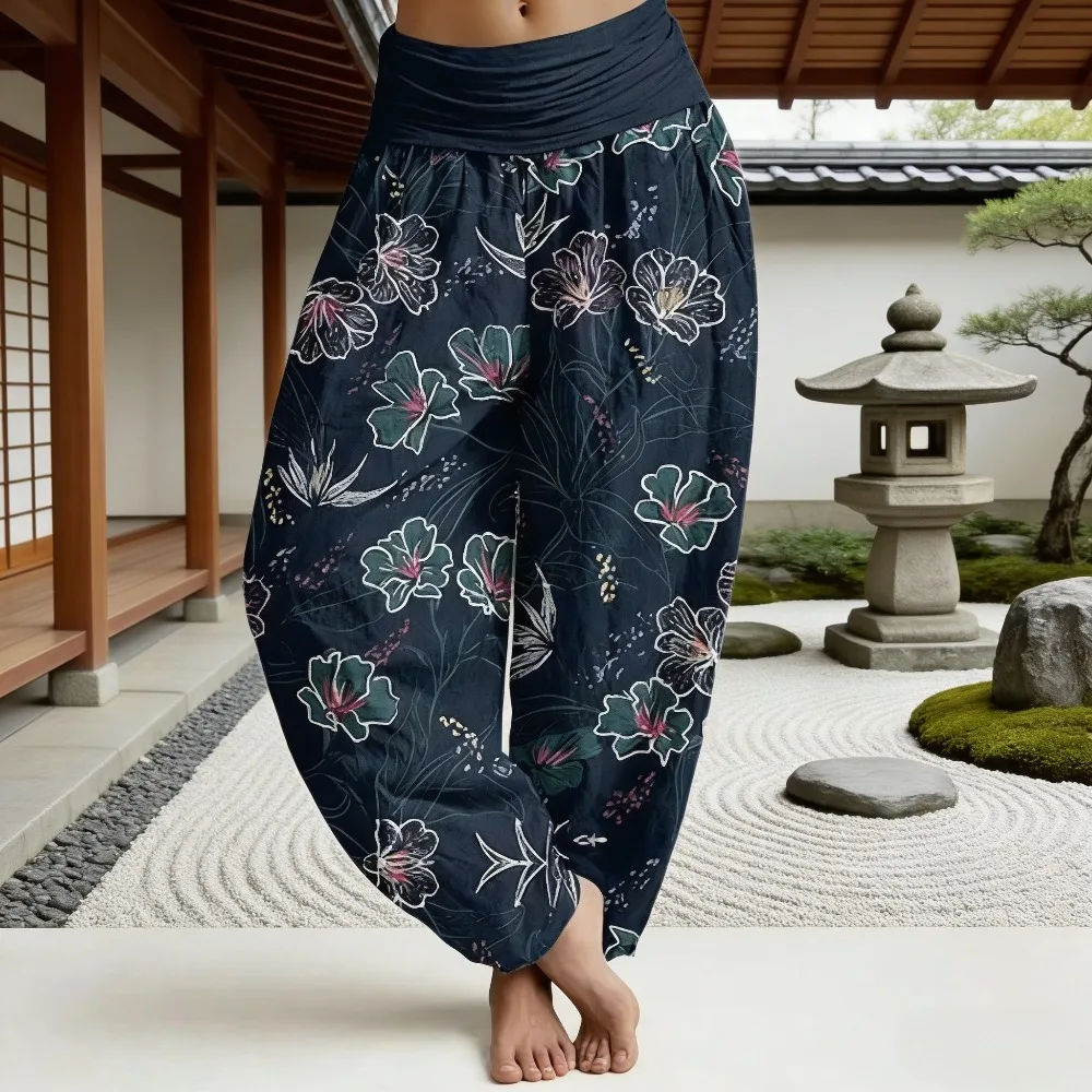 Женские свободные хлопковые брюки в тайском стиле Харадзюку с цветочным принтом и птицами, с высокой талией, на резинке, удобные повседневные брюки-шаровары
Женские свободные хлопковые брюки в тайском стиле Харадзюку с цветочным принтом и птицами, с высокой талией, на резинке, удобные повседневные брюки-шаровары