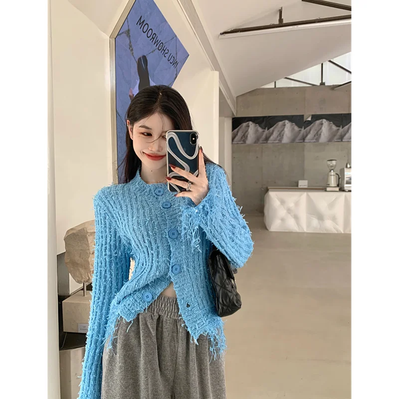 Women's New Style Design Butterfly Yarn Pit Strip Handmade Tassel Knitted Cardigan Comfortable Temperament Black Coat Autumn
Women's New Style Design Butterfly Yarn Pit Strip Handmade Tassel Knitted Cardigan Comfortable Temperament Black Coat Autumn