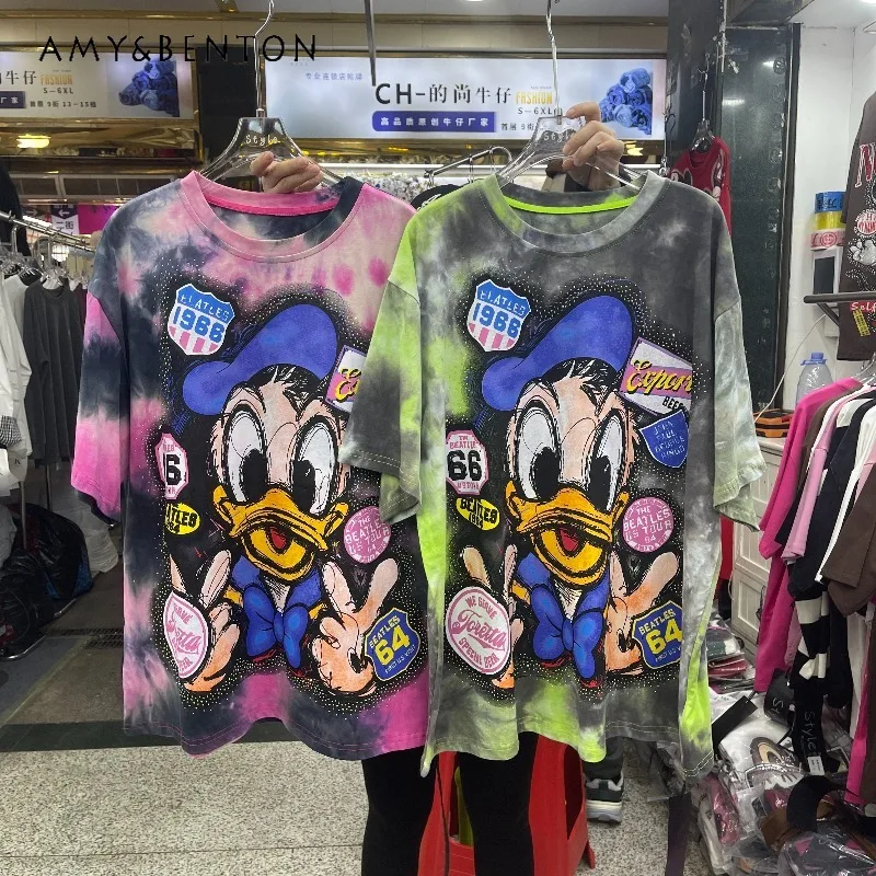 2026 Spring European Style T-shirt Heavy Craft Trendy Brand Cartoon Gradient Round Neck Fashion Short Sleeved Tshirts For Ladies
2026 Spring European Style T-shirt Heavy Craft Trendy Brand Cartoon Gradient Round Neck Fashion Short Sleeved Tshirts For Ladies