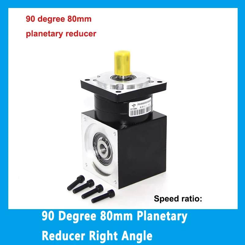 Right Angle 90 Degree 80mm Planetary Reducer for 80 Servo Motor Speed Ratio 64:1 96:1 100:1 120:1
Right Angle 90 Degree 80mm Planetary Reducer for 80 Servo Motor Speed Ratio 64:1 96:1 100:1 120:1