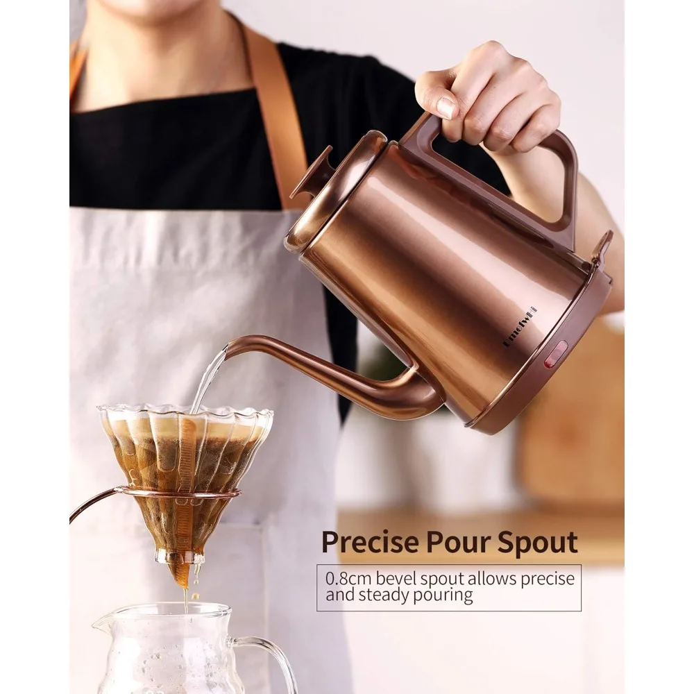 1000W Gooseneck Electric Kettle (1.0L),100% Stainless Steel BPA Free Tea Kettle with Auto Shut - Off Protection
1000W Gooseneck Electric Kettle (1.0L),100% Stainless Steel BPA Free Tea Kettle with Auto Shut - Off Protection