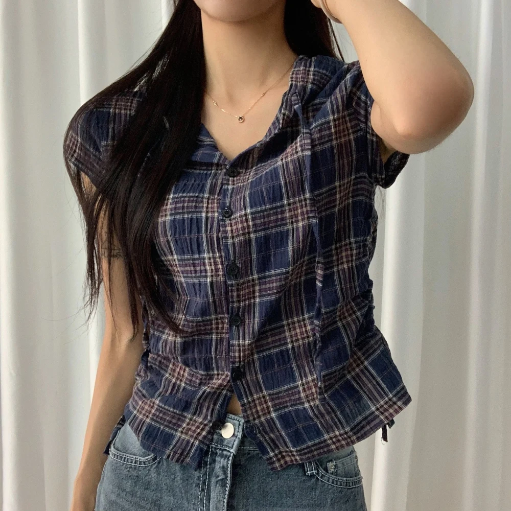 Korean Style Summer New Fashionable Hooded Anti-Aging Casual Versatile Side Drawstring Waist Short Sleeve Shirt Women's Top
Korean Style Summer New Fashionable Hooded Anti-Aging Casual Versatile Side Drawstring Waist Short Sleeve Shirt Women's Top