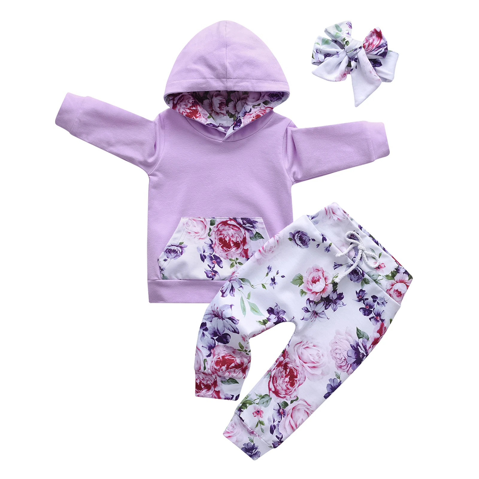 Cute Toddler Baby Girls 3PCS Clothes Set for 0-2Yrs Long Sleeve Hooded Top + Floral Pants + Headband Sport Suit Outfit Set
Cute Toddler Baby Girls 3PCS Clothes Set for 0-2Yrs Long Sleeve Hooded Top + Floral Pants + Headband Sport Suit Outfit Set
