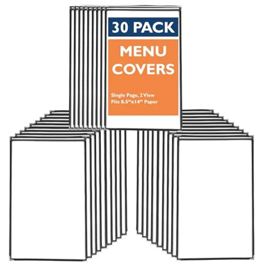 Ilyapa 30 Pack of Menu Covers Inch Paper - Single Page 2 View Double Stitched Sleeves Inch Two Viewing Surfaces
Ilyapa 30 Pack of Menu Covers Inch Paper - Single Page 2 View Double Stitched Sleeves Inch Two Viewing Surfaces