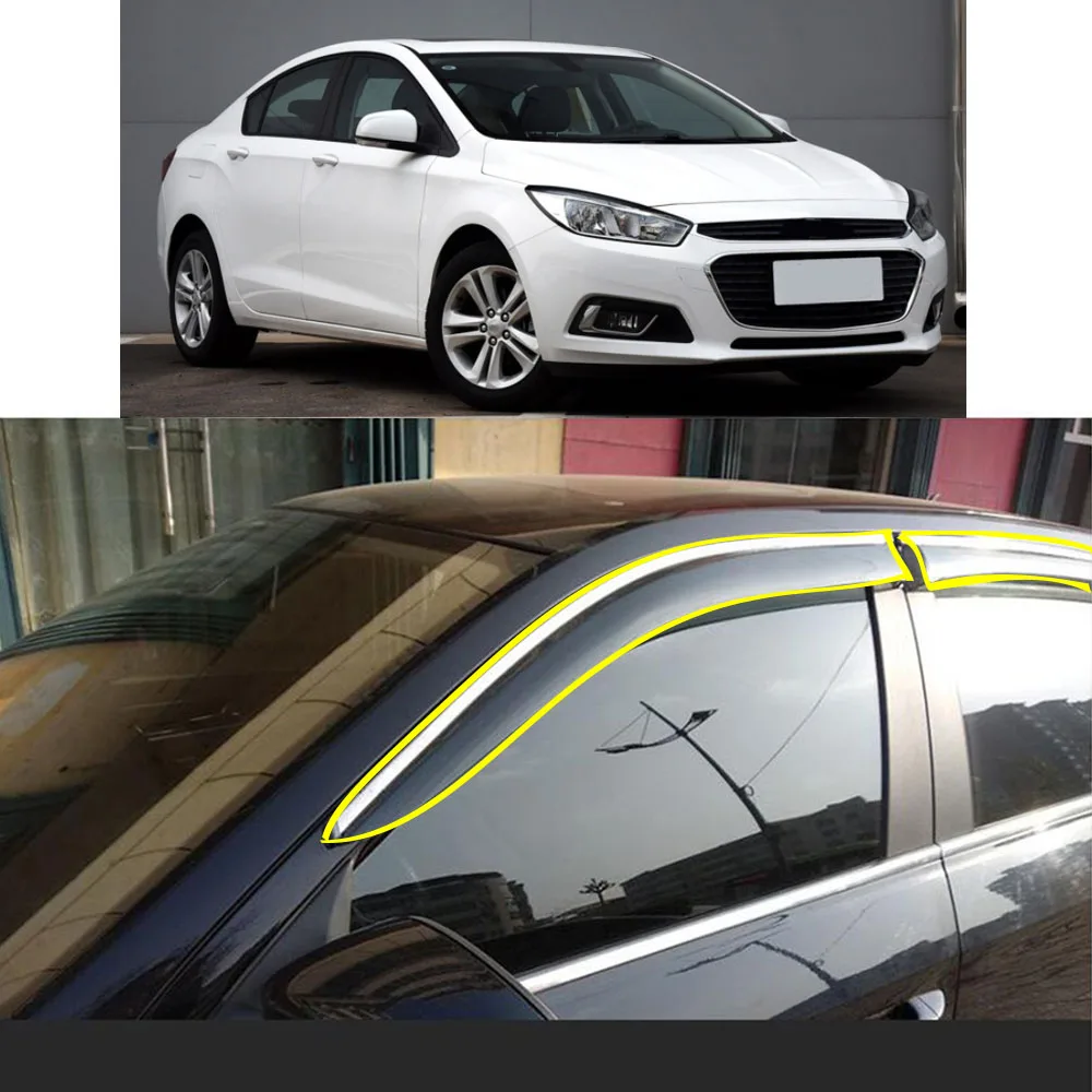 Car Body Styling Sticker Plastic Window Glass Wind Visor Rain/Sun Guard Vent Parts For CHEVROLET Cruze Sedan 2015 2016
Car Body Styling Sticker Plastic Window Glass Wind Visor Rain/Sun Guard Vent Parts For CHEVROLET Cruze Sedan 2015 2016