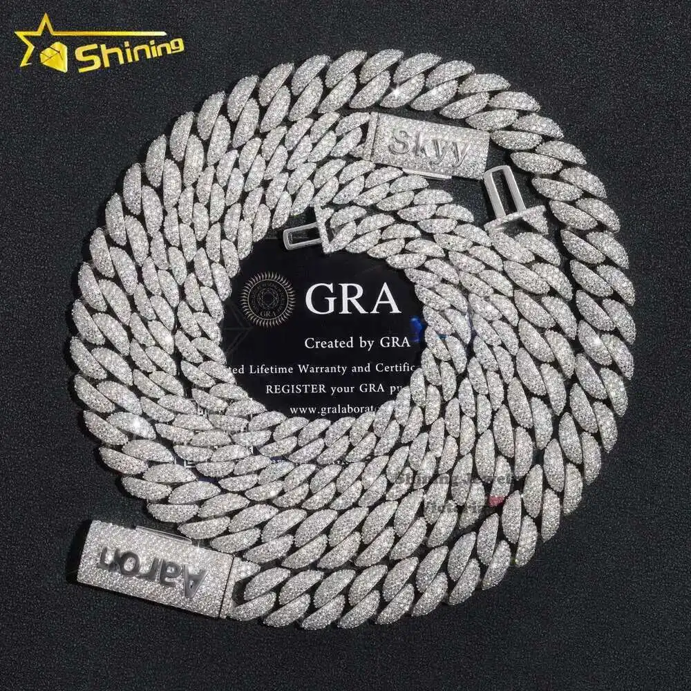 Iced Out Custom Clasp Rapper Jewelry 10mm 13mm 925 Sterling Silver d Color Vvs Moissanite Diamond Necklace Cuban Link Chain
Iced Out Custom Clasp Rapper Jewelry 10mm 13mm 925 Sterling Silver d Color Vvs Moissanite Diamond Necklace Cuban Link Chain